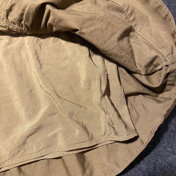 Maeve mini skirt, army green. Belted. Lined. - Picture 4 of 5